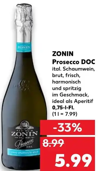 Kaufland Zonin Prosecco DOC 0,75L Angebot