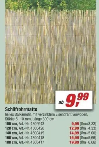 toom Baumarkt Schilfrohrmatte Angebot