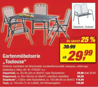 toom Baumarkt Gartenmöbelserie ,,Toulouse" Angebot