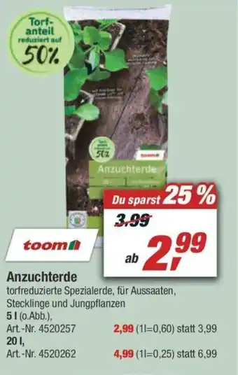 toom Baumarkt Anzuchterde Angebot