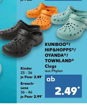 Kaufland Kuniboo/Hip& Hopps/Oyanda/Townland Clogs Angebot