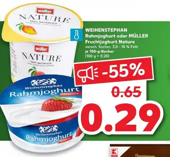 Kaufland Weihenstephan Rahmjoghurt oder Müller Fruchtjoghurt Nature 150g Becher Angebot