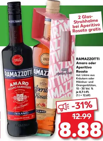 Kaufland Ramazzotti Amaro oder Aperitivo Rosato 0,7 L Angebot