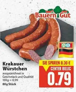 E Reichelt Bauern Gut Krakauer Würstchen 80g Angebot