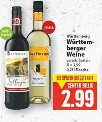 E Reichelt Würtemberg Württemberger Weine 0,75L Angebot