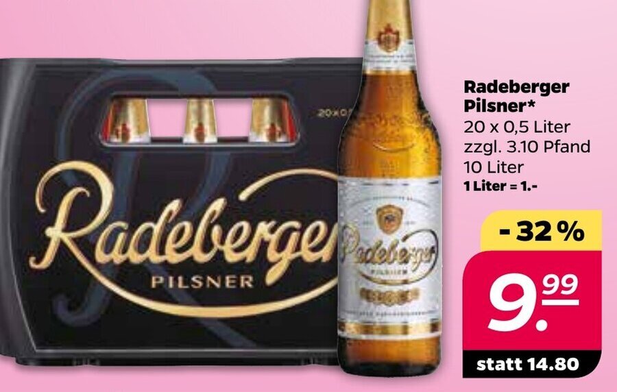 Radeberger Pilsner 20x0,5L Angebot bei NETTO