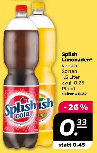 NETTO Splish Limonaden 1,5L Angebot