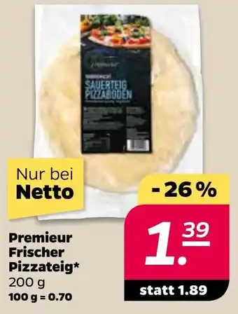 NETTO Premieur Frischer Pizzateig 200g Angebot