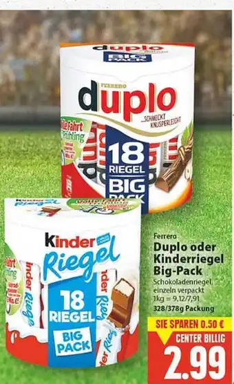 E Reichelt Ferrero Duplo Oder Kinderriegel Big Pack 328/378g Angebot