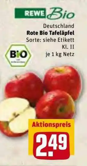 REWE Kaufpark Rewe Bio Rote Bio Tafeläpfel Angebot