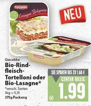 E Reichelt Glascobbe Bio-rind Fleisch Tortelloni Oder Bio Lasagne 375g Angebot