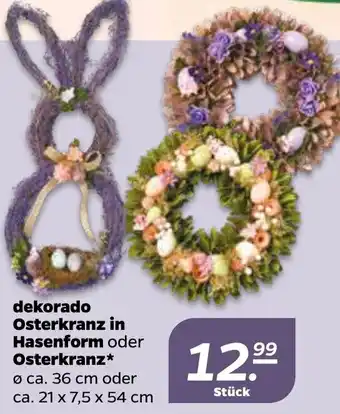 NETTO Dekorado Osterkranz in Hasenform oder Osterkranz Angebot