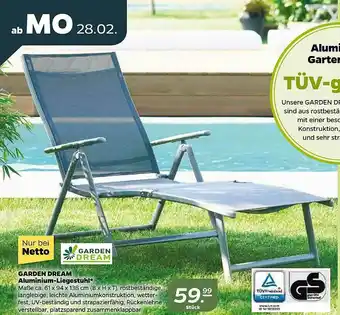 NETTO Garden Dream Aluminium-liegestuhl Angebot