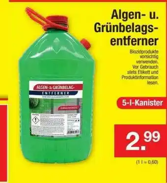 Zimmermann Algen U Grünbelags Entferner Angebot