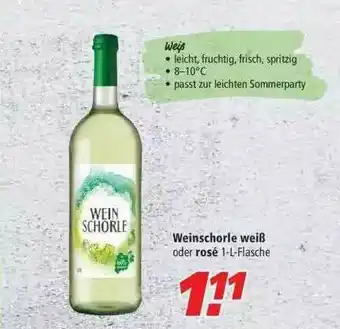 Marktkauf Weinschorle Weiß Angebot