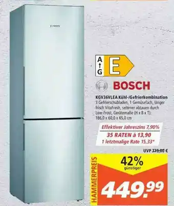 Marktkauf Bosch Kgv36vlea Kühl Gefrierkombination Angebot