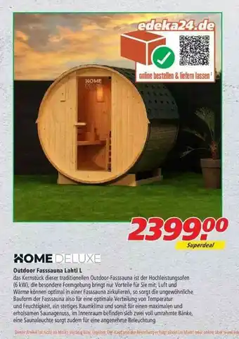 Marktkauf Home Deluxe Outdoor Fasssauna Lahti L Angebot