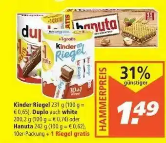 Marktkauf Kinder Riegel, Duplo Auch White Oder Hanuta Angebot