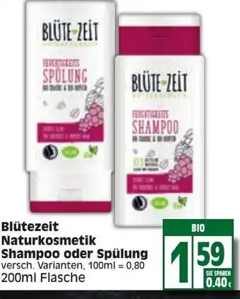 Edeka Blütezeit Naturkosmetik Shampoo oder Spülung Angebot