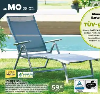 NETTO Garden Dream Aluminium Liegestuhl Angebot