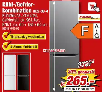 Poco Kühl Gefrierkombination DD2-39-4 Angebot