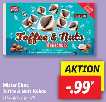 Lidl Mister Choc Toffee & Nuts Kokos 125g Angebot