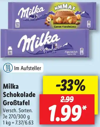 Lidl Milka Schokolade Großtafel 270/300g Angebot