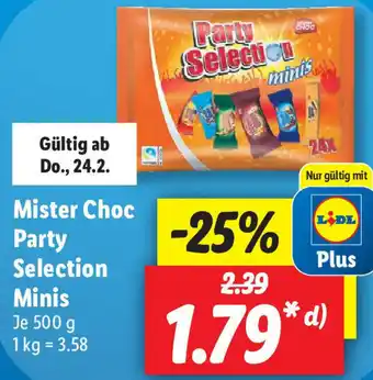 Lidl Mister Choc Party Selection Minis 500g Angebot