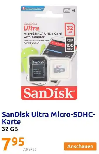 Action SanDisk Ultra Micro-SDHC-Karte 32Gb Angebot