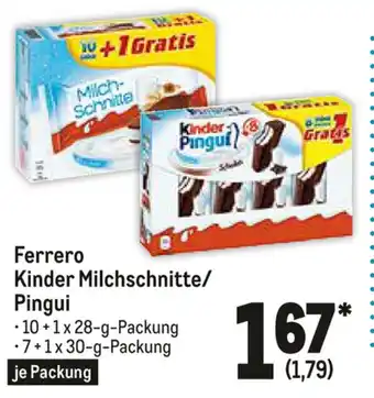 METRO Ferrero Kinder Milchschnitte/Pingui Angebot