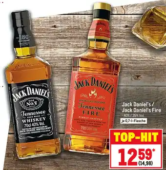 METRO Jack Daniel's oder Jack Daniel's Fire 0,7L Angebot