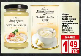 Elli Markt Jürgen Langbein Sauce Hollandaise oder Spargel Rahmsuppe 400ml Angebot