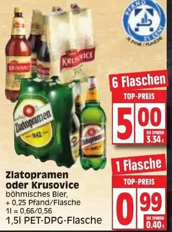 Edeka Zlatopramen oder Krusovice Angebot