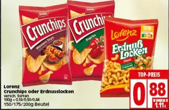 Elli Markt Lorenz Crunchips oder Erdnusslocken 150-200g Angebot