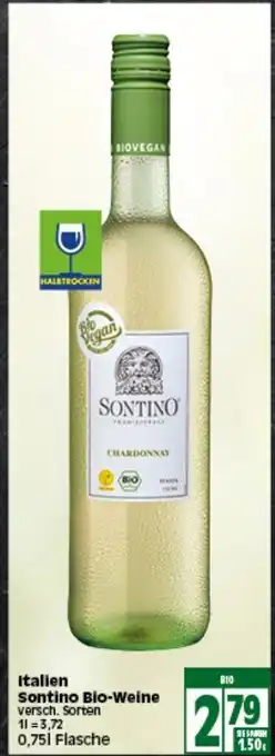 Elli Markt Italien Sontino Bio Weine 0,75L Angebot