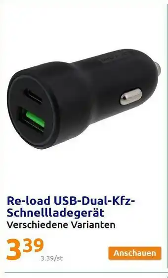 Action Reload Usb Dual Kfz Schnelladegerät Angebot