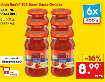 Netto Marken-Discount Uncle Ben's Süß Sauer Sauce Gemüse Angebot