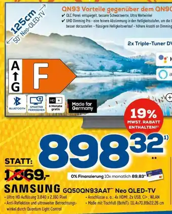 Euronics Samsung GQ50QN93AAT Neo QLED TV Angebot