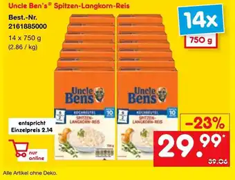 Netto Marken-Discount Uncle Ben's Spitzen Langkorn Reis Angebot