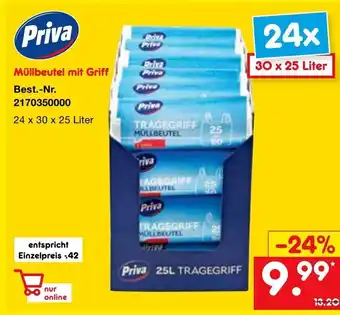 Netto Marken-Discount Priva Müllbeutel mit Griff Angebot