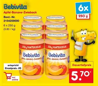 Netto Marken-Discount Bebivita Apfel Banane Zwieback Angebot