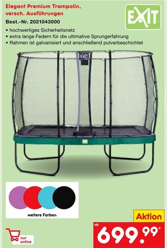 Netto Marken-Discount Elegant Premium Trampolin, versch. Ausführungen Angebot