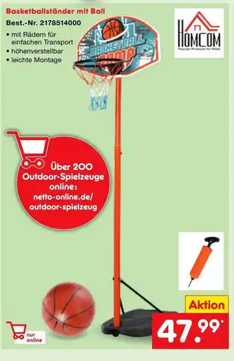 Netto Marken-Discount Basketballständer mit Ball Angebot