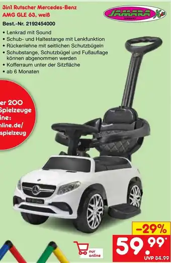 Netto Marken-Discount 3in1 Rutscher Mercedes Benz AMG GLE 63 , weiß Angebot