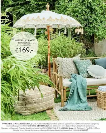 Butlers Oriental Lounge Sonnenschirm Oder Lombok Sofa Oder Sessel Angebot