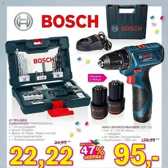 KODi Bosch 41-teiliges Zubehhörset Professional Akku-bohrschrauber Gsr 120 Angebot