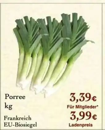 LPG Biomarkt Porree Angebot