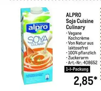 METRO Alpro Soja Cuisine Culinary Angebot