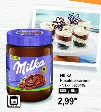 METRO Milka Haselnusscreme Angebot