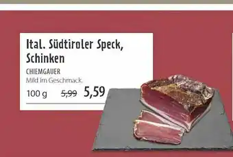 Superbiomarkt Südtiroler Speck, Schinken Angebot